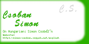 csoban simon business card